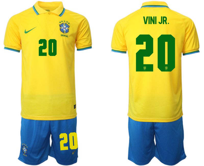 Men 2022 World Cup National Team Brazil home yellow 20 Soccer Jersey